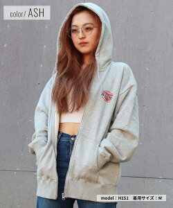 X-GIRL �G�b�N�X�K�[�� �W�b�v�A�b�v �p�[�J�[ ���f�B�[�X �I�[�o�[�T�C�Y HEART LG ZIP SWT HD 105254012028