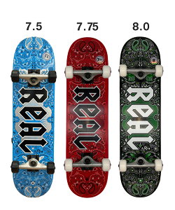 REAL ���A�� �X�P�[�g�{�[�h �R���v���[�g 7.5inch ~ 8.06inch BANDANA BLUE RED GREEN �����T�L�X�|�[�c ���S�� �������� �����i