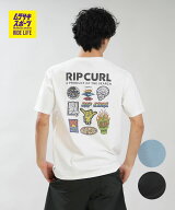 RIP CURL リップカール 半袖 Tシャツ メンズ UVカット STICKER ICON RASH RCM6S-4306