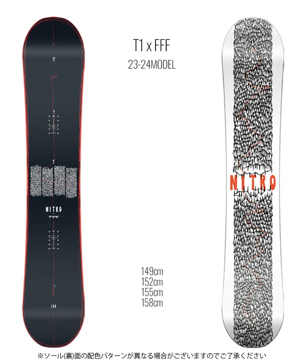 楽天市場】スノーボード 板 メンズ NITRO ナイトロ T1×FFF 23-24モデル 
