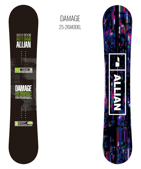 楽天市場】ALLIAN アライアン スノーボード 板 メンズ DAMAGE ムラサキ 