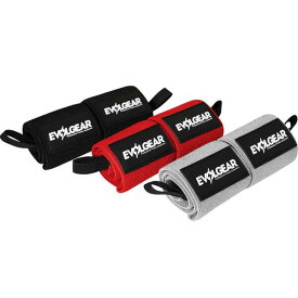 【メール便対応】EVOLGEAR ORIGINAL WRIST STRAP【BLACK/RED/GRAY】　APWW01　リストストラップ　筋トレ　フィットネス　ギア