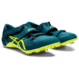 【送料無料】アシックス CYBERBLADE 16（ユニセックス）[asics 陸上スパイク 1093A134 300(Velvet Pine/Safety Yellow) ] 短距離 短距離専用 100m 200m 400m プレゼント ハードル