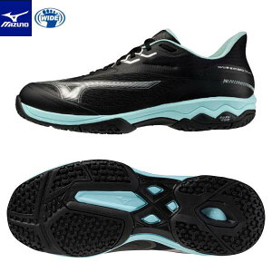 【送料無料】テニスシューズ ワイド ミズノ 61GB2519 ウエーブエクシードコートSW OC カラー09:ブラック×ターコイズ ユニセックス クレー/砂入り人工芝コート[MIZUNO テニス メンズ レディー