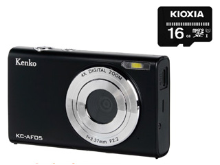 春のコレクションKENKO ケンコー KC-AF05 microSDカード16GB付属 デジタルカメラ 軽量コンパクト・修学旅行・建設工事現場の記録・WEBカメラ・テレワーク KCAF05  KC-AF05SD　4961607440810