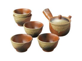 YAMASHO/ヤマ庄陶器 【SHIGARAKI/信楽焼】緑豆掛　急須茶器揃　G5‐2709_10set