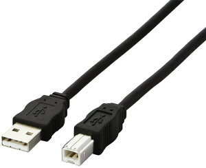 ELECOM �G���R�� EU RoHS���� USB2.0�P�[�u�� AB�^�C�v/5.0m �u���b�N USB2-ECO50