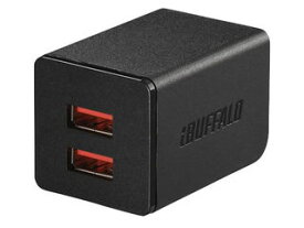 BUFFALO/バッファロー USB急速充電器 AC-USB 2.4A 自動判別USBx2 ブラック BSMPA2402P2BK
