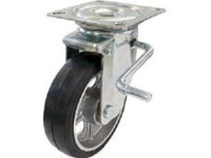 YUEI CASTER ユーエイ 産業用キャスター自在車ストッパー付 150径アルミホイルゴム車輪 PMS-150AWLB(R)