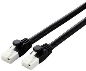 ELECOM GR LANP[u/CAT6AΉ/EU RoHSwߏ/ܐ܂h~/ȈՃpbP[Wdl/1.0m/ubN LD-GPAT/BK1/RS