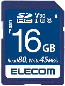ELECOM �G���R�� �f�[�^����SDHC�J�[�h(UHS-I U3 V30) 16GB MF-FS016GU13V3R