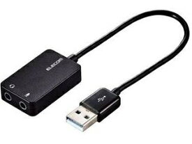 ELECOM エレコム USBオーディオ変換アダプタ/0.15m/ブラック USB-AADC02BK