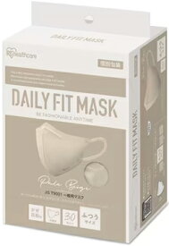 IRIS OHYAMA アイリスオーヤマ DAILY FIT MASK 立体 ふつうサイズ 30枚入 ペールベージュ RK-F30SXQ