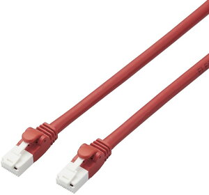 ELECOM �G���R�� Cat6A LAN�P�[�u�� 1m ���b�h LD-GPAT/RD1/RS