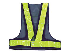 TRUSCO トラスコ中山 赤青交互点滅LED付安全ベスト 紺/蛍光イエロー反射 TLYE-RB