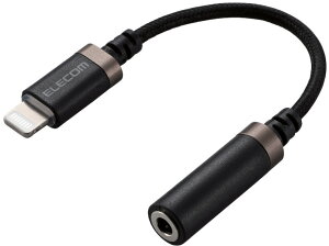 ELECOM �G���R�� Lightning-��3.5mm�X�e���I�~�j�W���b�N�ϊ��P�[�u��(���ϋv) 0.1m �u���b�N MPA-L35S01BK