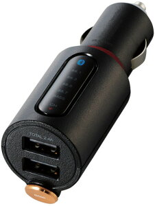ELECOM �G���R�� FM�g�����X�~�b�^�[/Bluetooth/USB2�|�[�g�t/2.4A/�d�ቹ�t/�u���b�N LAT-FMBTB03BK