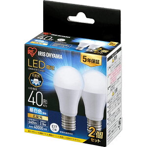 IRIS OHYAMA アイリスオーヤマ LED電球 E17 広配光2P 昼白色 40形(440lm) LDA4N-G-E17-4T62P