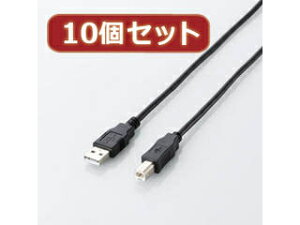 ELECOM �G���R�� �y10�Z�b�g�z �G���R�� �G�RUSB2.0�P�[�u��(A-B�^�C�v) U2C-JB15BKX10