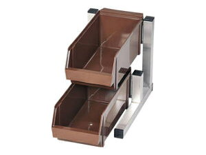 TKG 遠藤商事 TKG 18-8スマート オーガナイザー 2段1列(2ヶ入) ブラウン