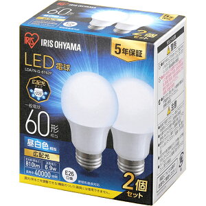 IRIS OHYAMA �A�C���X�I�[���} LED�d�� E26 �L�z��2P �����F 60�`(810lm) LDA7N-G-6T62P