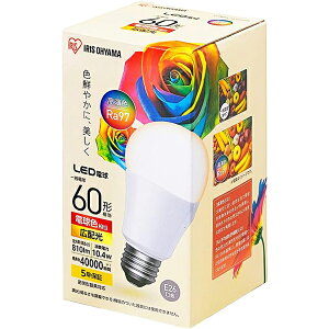 IRIS OHYAMA �A�C���X�I�[���} LED�d�� �����F�^�C�v E26 �L�z�� 60�`���� �d���F LDA10L-G-6T5HR