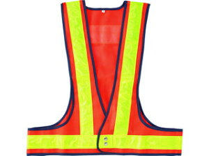 J.G.C. 日本緑十字社 LED安全ベスト 橙メッシュ地/赤LED/蛍光黄反射 LEDベスト-OY-R フリーサイズ 238091
