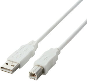 ELECOM �G���R�� EU RoHS���� USB2.0�P�[�u�� AB�^�C�v/5.0m �z���C�g USB2-ECO50WH