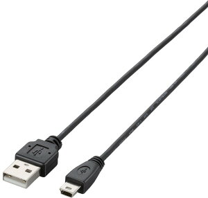 ELECOM GR USB2.0P[u/A-miniB^Cv/ɍ/0.5m/ubN U2C-MXN05BK