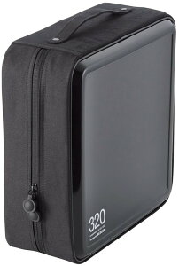 ELECOM エレコム CD/DVDケース/セミハード/ファスナー付/320枚入/ブラック CCD-H320BK