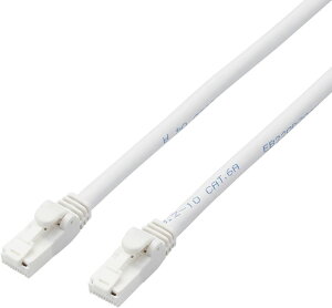 ELECOM �G���R�� Cat6A LAN�P�[�u�� 15m �z���C�g LD-GPAT/WH15/RS