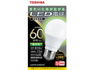 TOSHIBA  LEDd 7.3W S F5000K A` E26 60W` 810lm LDA7N-G/60V1E
