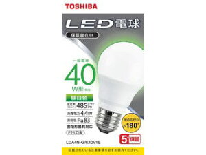 TOSHIBA  LEDd 4.4W Lz F5000K A` E26 40W` 485lm LDA4N-G/K40V1E