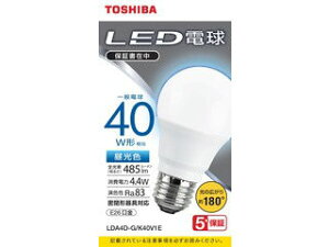 TOSHIBA ���� LED�d�� 4.4W �L�z�� �����F����6500K A�` E26 40W�`���� 485lm LDA4D-G/K40V1E