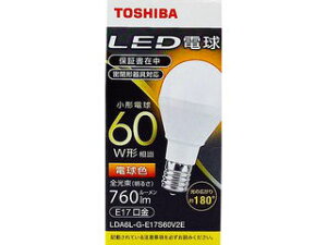 TOSHIBA  LEDd 6.2W Lz dF2700K A` E17 60W` 760lm LDA6L-G-E17S60V2E