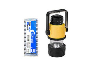 YAZAWA YAZAWA 0.3W1LEDランタンサーチライト + アルカリ乾電池 単3形10本パックセット LL83YL+HDLR6/1.5V10P