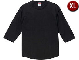 United Athle/ユナイテッドアスレ 5.6オンス ラグラン 3/4スリーブ Tシャツ XLサイズ (ブラック) 504501-2