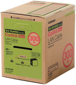 ELECOM �G���R�� Cat6A ����LAN�P�[�u�� �z���C�g 300m LD-GPAL/WH300RS