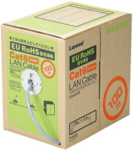 ELECOM �G���R�� ����p�J�e�S���[6�Ή�LAN�P�[�u�� (�����b�N�X�E�P���d�l) [�u���[] 100m LD-CT6/BU100/RS