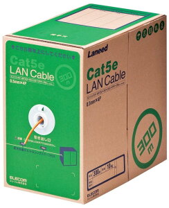 ELECOM GR RoHSΉLANP[u/CAT5E/300m/IW/ȈՃpbP[W LD-CT2/DR300/RS
