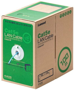 ELECOM GR RoHSΉLANP[u/CAT5E/100m/Cgu[/ȈՃpbP[W LD-CT2/LB100/RS