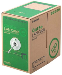 ELECOM GR RoHSΉLANP[u/CAT5E/100m/CgO[/ȈՃpbP[W LD-CT2/LG100/RS