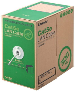 ELECOM GR RoHSΉLANP[u/CAT5E/300m/CgO[/ȈՃpbP[W LD-CT2/LG300/RS