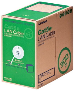 ELECOM GR RoHSΉLANP[u/CAT5E/300m/zCg/ȈՃpbP[W LD-CT2/WH300/RS
