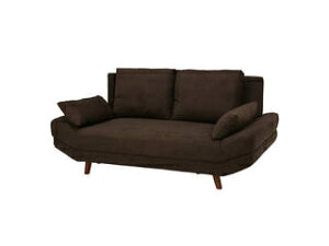 萩原 ハギハラ アームレスソファ 2人掛 ファブリック ミニクッション2個付き ブラウン ブライト2P-DBR メーカー直送 同梱不可 カード決済のみ対応 沖縄・北海道・離島お届け並びに時間指定不