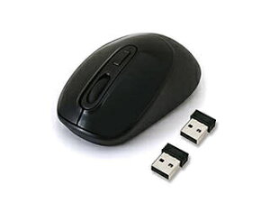 HIDISC/ハイディスク HIDISC PC2台に接続して簡単に切り替え 2レシーバー付 ワイヤレスマウス HDM-7146BK