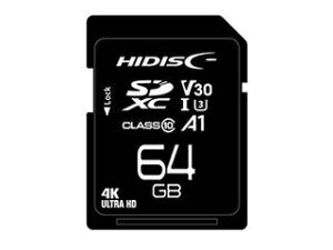 HIDISC/ハイディスク 超高速SDXCカード 64GB CLASS10 UHS-I Speed class3 A1対応 HDSDX64GCL10V30