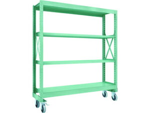 【組立・輸送等の都合で納期に3週間以上かかります】 TRUSCO/トラスコ中山 【代引不可】R3型ボルト式中量棚W1800XD500XH1800 4段 Φ150 ウレタンキャスター付 R3-6654-U150