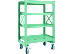 【組立・輸送等の都合で納期に3週間以上かかります】 TRUSCO トラスコ中山 【代引不可】R3型ボルト式中量棚W900XD600XH1200 4段 Φ150 ウレタンキャスター付 R3-4364-U150