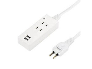 YAZAWA 5�Z�b�g YAZAWA ���K�[�h�t2AC2USB2.1A1.5m�z���C�g Y02K4015WH2UX5